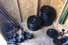 plates and kettlebells